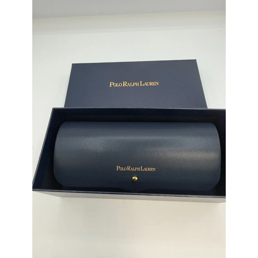 Polo Ralph Lauren Eyeglass Sunglasses Case Box Authentic Navy Blue Leather